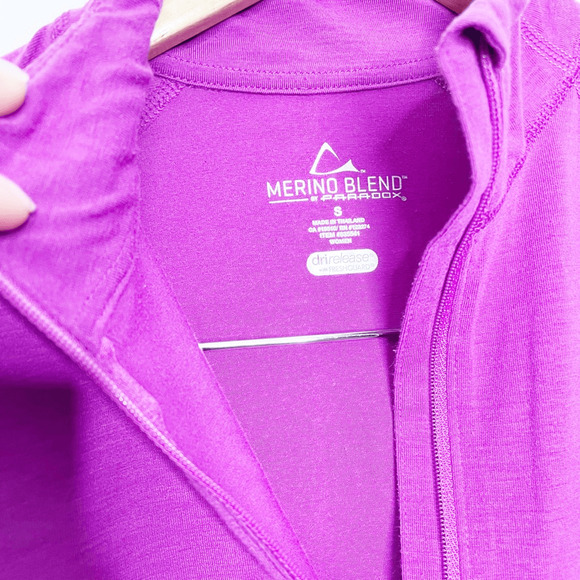 Paradox Merino Blend Women's 1/2 Zip Pullover purple WOMENS SMALL S - Picture 4 of 7